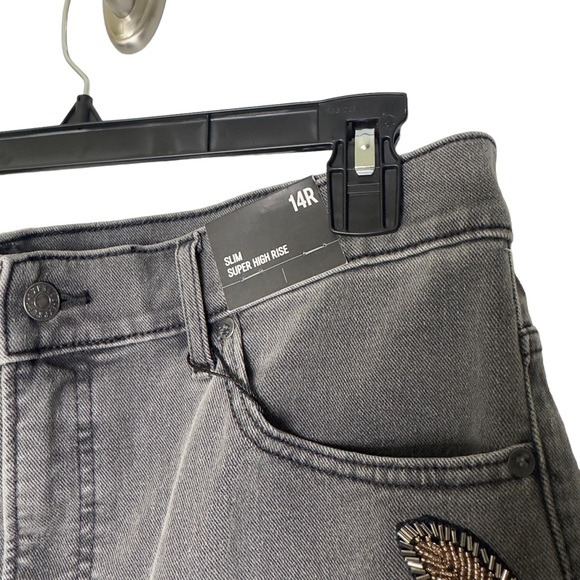 EXPRESS SLIM SUPER HIGH RISE STRETCH JEANS SIZE 14 - Picture 9 of 11